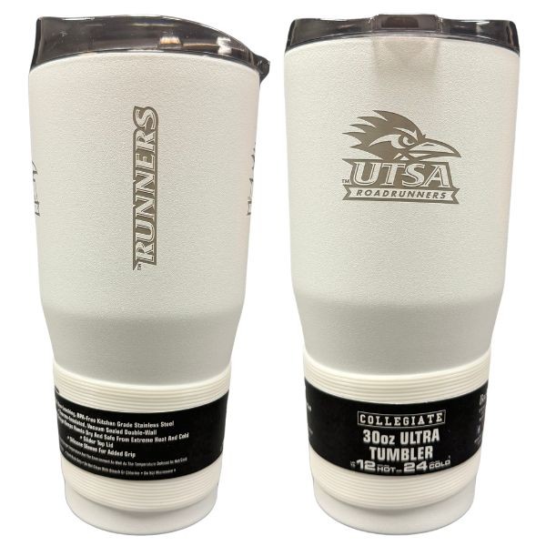 University Texas San Antonio Tumblers - 30OZ White PPC - Powder Coat - Vac Sealed Double Walled - 2 For $25.00 - Wholesale Dallas Cowboys Product - Cowboys Merchandise