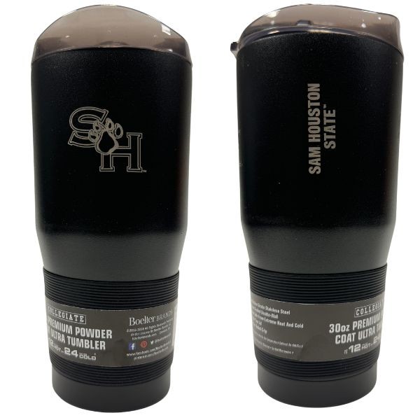Sam Houston State Tumblers - 30OZ Ultra PPC - Black Powder Coat - Vac Sealed Double Walled - 2 For $25.00 - Wholesale Houston Texans Products - Texans Merchandise