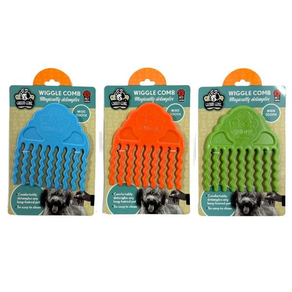 Multipet Pet Grooming Genie - Wiggle Pet Comb - Magically Detangles - Colors May Vary - 24 For $24.00