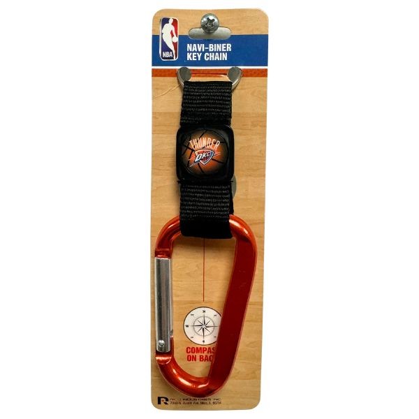 Oklahoma City Thunder Keychains - The Navi-Biner - Carabiner Compass Clip - 12 For $24.00 - Oklahoma City Thunder