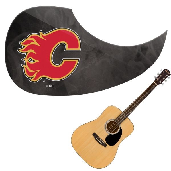 Calgary Flames - Team Color Guitar Pick Guards - 24 For $24.00 - Calgary Flames