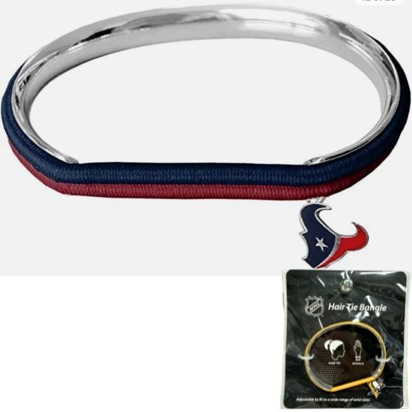 Houston Texans - Hair Tie / Bangle Bracelet - 12 For $30.00 - Wholesale Houston Texans Products - Texans Merchandise