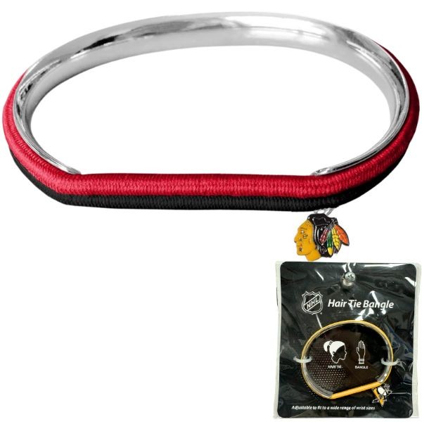 Chicago Blackhawks - Hair Tie / Bangle Bracelet - 12 For $30.00 - Chicago Blackhawks