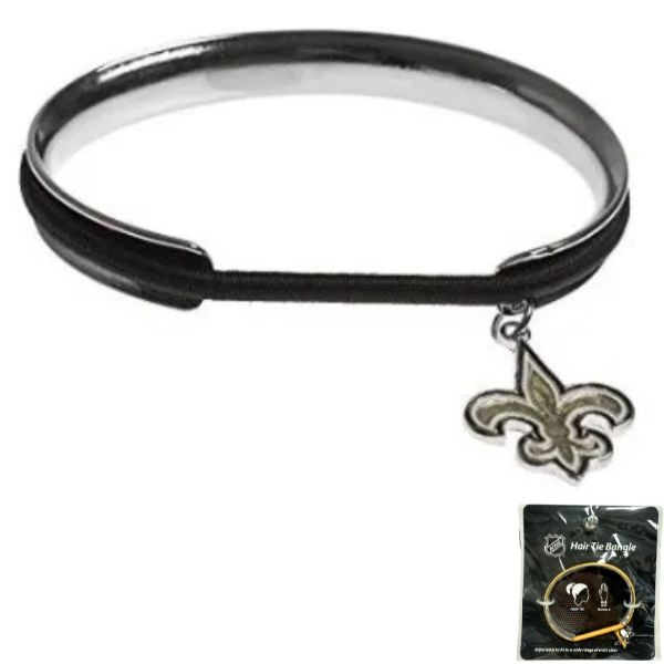 New Orleans Saints - Hair Tie / Bangle Bracelet - 12 For $30.00 - Wholesale New Orleans Saints Product - Saints Merchandise