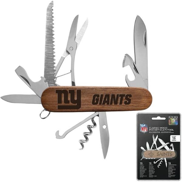 New York Giants Multi-Tools - Wood Pocket Multi-Tool - 13 Tools Included - 2 For $15.00 - Wholesale New York Giants Product - Giants Merchandsie 2