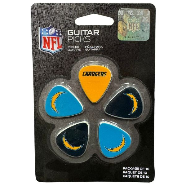 Los Angeles Chargers - 10Pack Team Guitar Picks - 6 Packs For $18.00 - Wholesale Los Angeles Chargers Products - Chargers Merchandise