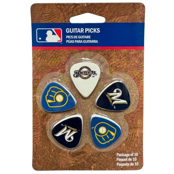 Milwaukee Brewers - 10Pack Team Guitar Picks - 6 Packs For $18.00 - Wholesale Milwaukee Brewers Products - Brewers Merchandise
