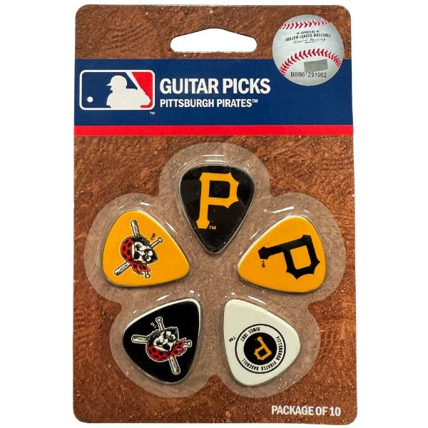 Pittsburgh Pirates - 10Pack Team Guitar Picks - 6 Packs For $18.00 - Wholesale Pittsburgh Pirates Products - Pirates Merchandise