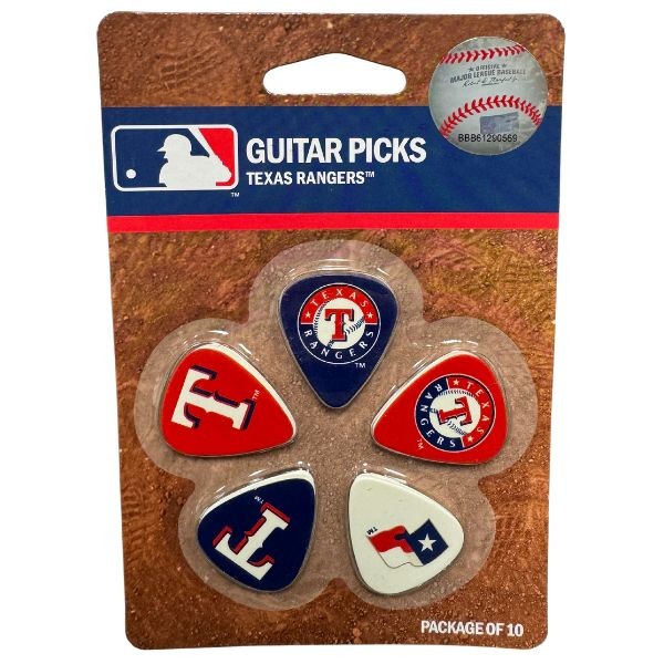 Texas Rangers - 10Pack Team Guitar Picks - 6 Packs For $18.00 - Wholesale Texas Rangers Products - Rangers Merchandise