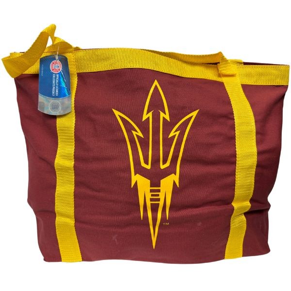 Arizona State Tailgate Bag - Oversized 20"x13" Canvas Zippered Tote - Slight Oxidation On Zippers - 12 For $24.00 - Arizona State