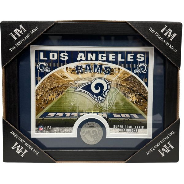 Los Angeles Rams Collectibles - Highland Mint 11"x9" Photo Frame With Minted Coin - 2 For $24.00 - Wholesale Los Angeles Rams Products - Rams Merchandise