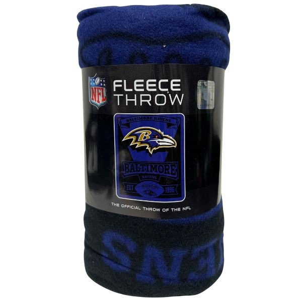 Baltimore Ravens Blankets - 50"x60" Fleece - Marquee Style - 2 For $18.00 - Wholesale Baltimore Ravens Products - Baltimore Football
