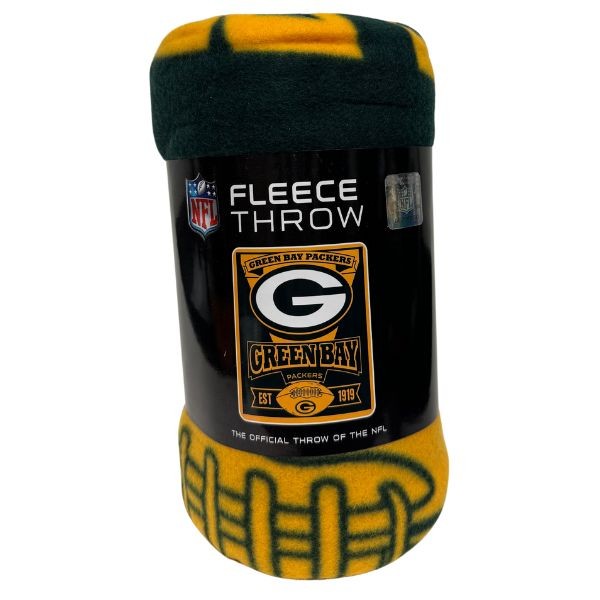 Green Bay Packers Blankets - 50"x60" Fleece - Marquee Style - 2 For $18.00 - Wholesale Green Bay Packers Products - Packers Merchandise