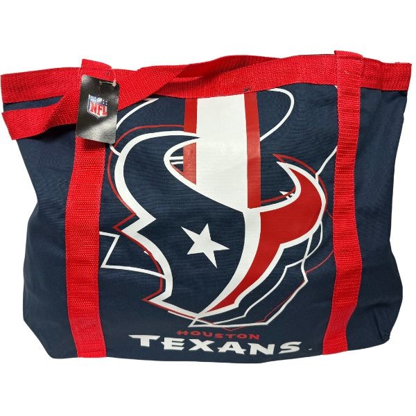 Houston Texans Tailgate Bag - Oversized 20"x13" Canvas Zippered Tote - Slight Oxidation On Zipper - 12 For $24.00 - Wholesale Houston Texans Products - Texans Merchandise 2