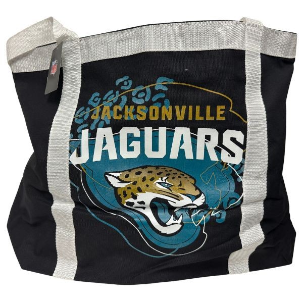 Jacksonville Jaguars Tailgate Bag - Oversized 20"x13" Canvas Zippered Tote - Slight Oxidation On Zipper - 12 For $24.00 - Wholesale Jacksonville Jaguars Product - Jaguars Merchandise