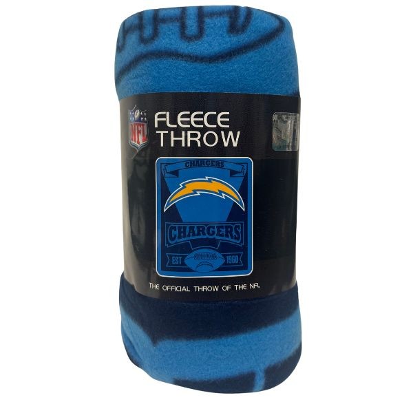 Los Angeles Chargers Blankets - 50"x60" Fleece - Marquee Style - 2 For $18.00 - Wholesale Los Angeles Chargers Products - Chargers Merchandise