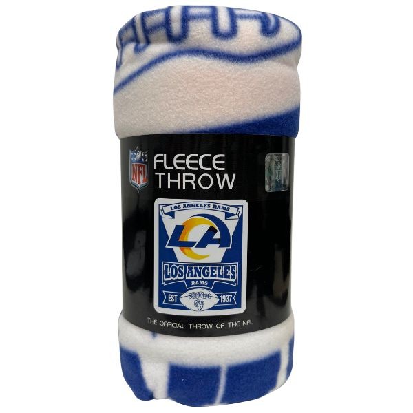 Los Angeles Rams Blankets - 50"x60" Fleece Throws - Marquee - 2 For $18.00 - Wholesale Los Angeles Rams Products - Rams Merchandise