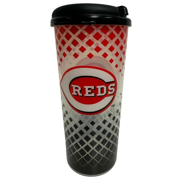 Cincinnati Reds Tumblers - 24OZ Grid Style - Double Walled - 6 For $21.00 - Wholesale Cincinnati Reds Products - Reds Merchandise 2