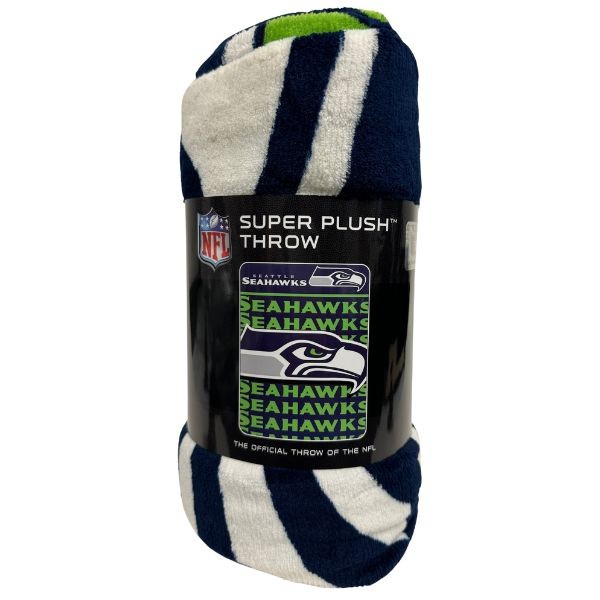 Seattle Seahawks Blankets - 46"x60" Super Plush - 40YD DASH Style - 2 For $25.00 - Wholesale Seattle Seahawks Product - Seahawks Merchandise