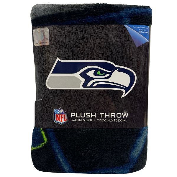 Seattle Seahawks Blankets - 46"x60" Super Plush - Solid Logo Style - 2 For $25.00 - Wholesale Seattle Seahawks Product - Seahawks Merchandise