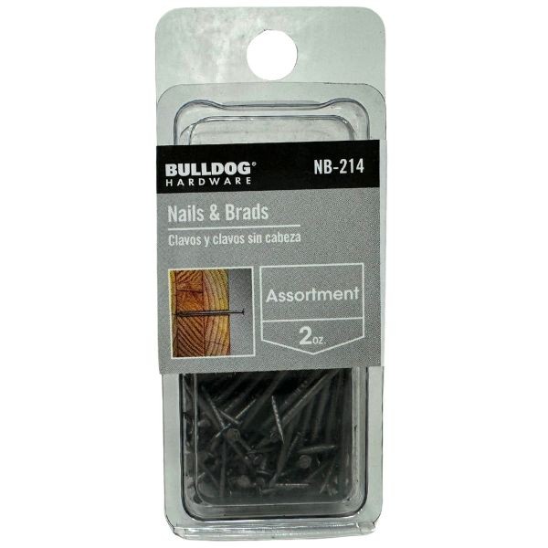 NB-214 - Bulldog Hardware - #2007513 Nails And Brads - 2OZ - 36 Packs For $27.00