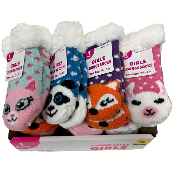 Girls Super Soft Lounge Socks - Popcorn Softie Top - Assorted Designs - All Size 3.5" to 7.50" - Fits Most - PrePriced: $5.00 - 20 Pair For $45.00 - Wholesale Apparel - Wholesale NFL Shirts - Wholesale Jerseys
