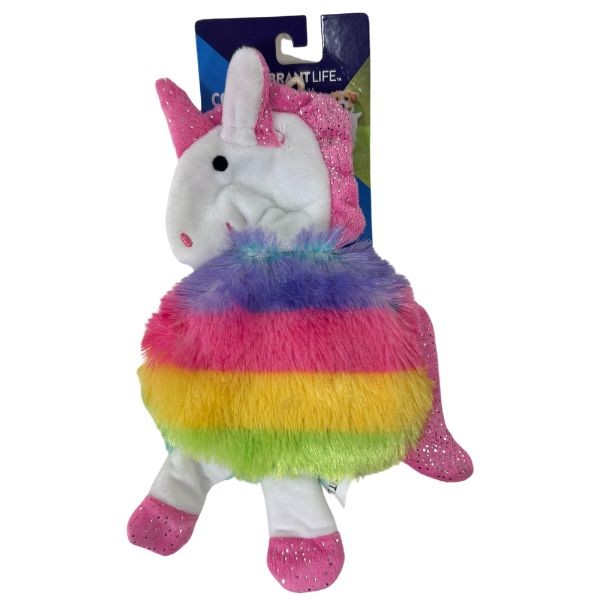 Vibrant Life Pet - Unicorn Cozy Buddy - Squeaker And Crinkles - Stuffing Free - 12 For $30.00