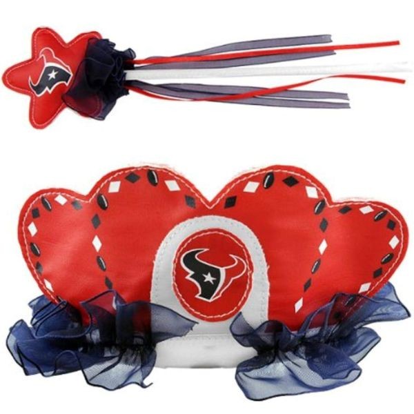 Houston Texans - Team Logo Tiara and Princess Wand SET - 12 Sets For $30.00 - Wholesale Houston Texans Products - Texans Merchandise