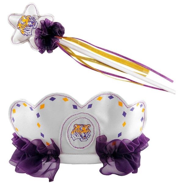 LSU Tigers - Team Logo Tiara and Princess Wand SET - 12 Sets For $30.00 - LSU
