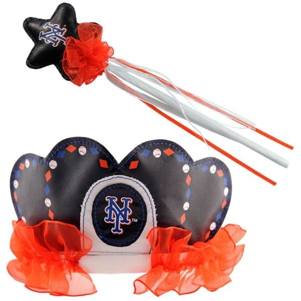 New York Mets - Team Logo Tiara and Princess Wand SET - 12 Sets For $30.00 - Wholesale New York Mets Products - Mets Merchandise