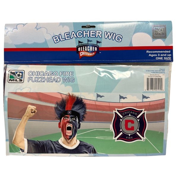 Chicago Fire Fan Wig - Bleacher Creatures - Team Logo - 12 For $24.00 - Wholesale Chicago Cubs Products - Cubs Merchandise