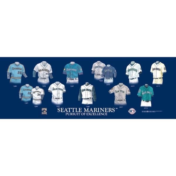 Seattle Mariners - 23.5x8" - Team Legacy Plaque - 4 For $30.00 - Wholesale Seattle Mariners Products - Mariners Merchandise