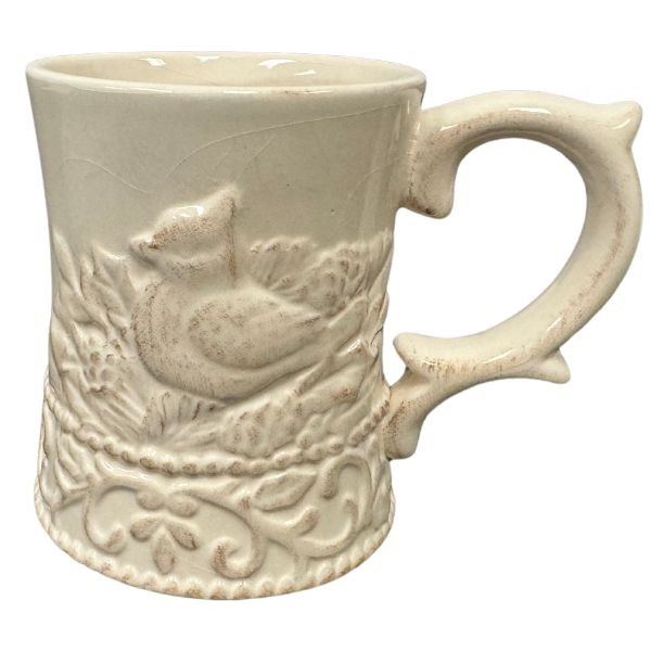 Bird Mug - 15OZ Classic White Sculpted Coffee Mug - 12 For $24.00