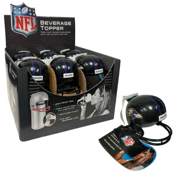 Baltimore Ravens Can Toppers - 12 Per Display - Turn Your Can Into A Spout - $30.00 Per Display - Wholesale Baltimore Ravens Products - Baltimore Football 2