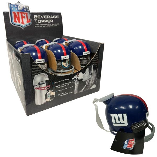 New York Giants Can Toppers - 12 Per Display - Turn Your Can Into a Spout - $30.00 Per Display  - Wholesale New York Giants Product - Giants Merchandsie 2