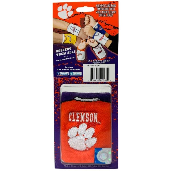 Clemson Tigers Embroidered Arm Bands - The Team Sweat Band - 24 For $30.00 - Clemson Tigers