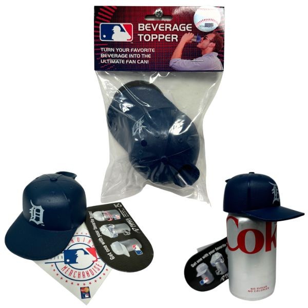 Detroit Tigers Beverage Toppers - The Helmet Spout That Clips To Your Can - 12 For $30.00 - Wholesale Detroit Tigers Products - Tigers Merchandise 2