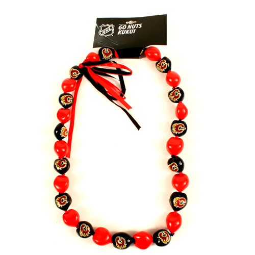 Calgary Flames Necklaces - 18" KuKui Nut Necklace - $5.00 Each - Calgary Flames