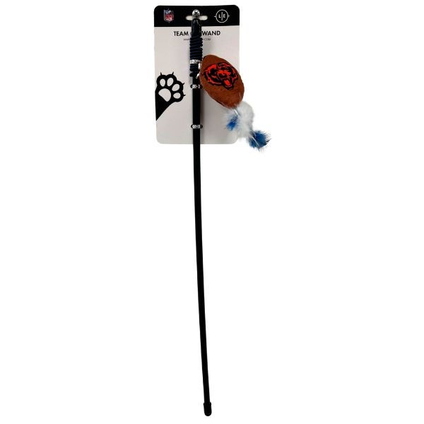 Chicago Bears Pet Toys - 18" Team Cat Wand - 12 For $30.00 - Wholesale Chicago Bears Products - Bears Merchandise