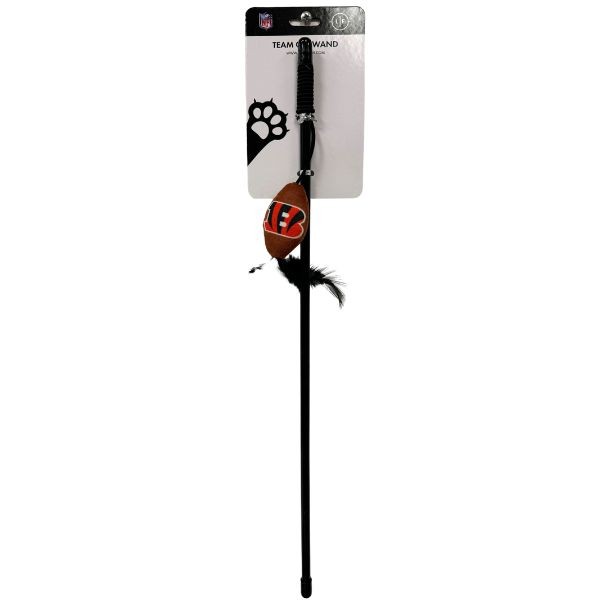 Cincinnati Bengals Pet Toys - 18" Team Cat Wand - 12 For $30.00 - Wholesale Cincinnati Bengals Products - Bengals Merchandise 2