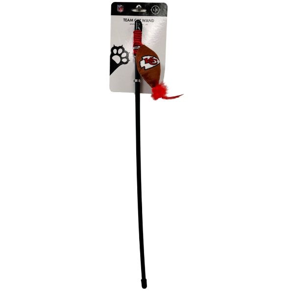 Kansas City Chiefs Pet Toys - 18" Team Cat Wand - 12 For $30.00 - Wholesale Kansas City Chiefs Product - Chiefs Merchandise 2