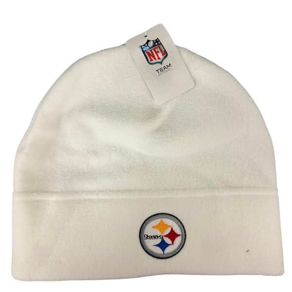 Pittsburgh Steelers Knits - POLAR FLEECE Style WHITE Knits - 6 For $36.00 - Wholesale Pittsburgh Steelers Product - Steelers Merchandise