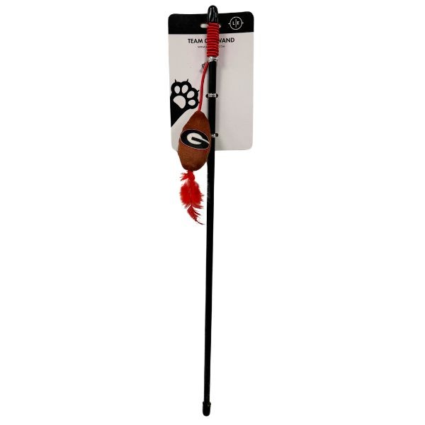 Georgia Bulldogs Pet Toys - 18" Plush Feather Cat Wands - 12 For $30.00 - Georgia