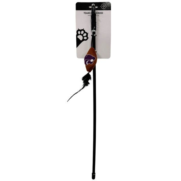 KState Wildcats Pet Toys - 18" Plush Feather Cat Wands - 12 For $30.00 - Kansas State