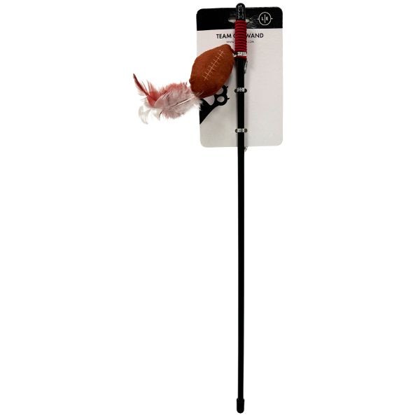 Wholesale Pet Toys - 18" Plush Feather DARK RED Wands - 24 For $36.00