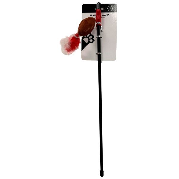 Wholesale Pet Toys - 18" Plush Feather RED Wands - 24 For $36.00