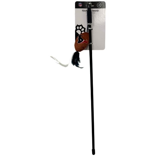 Houston Texans Pet Toys - 18" Plush Feather Cat Wands - 12 For $30.00 - Wholesale Houston Texans Products - Texans Merchandise 2