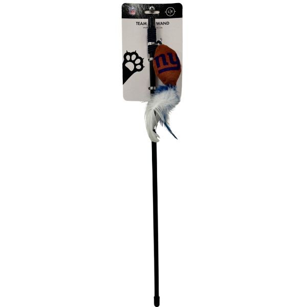 New York Giants Pet Toys - 18" Plush Feather Cat Wands - 12 For $30.00 - Wholesale New York Giants Product - Giants Merchandsie 2