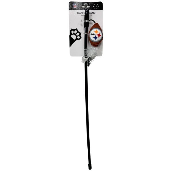 Pittsburgh Steelers Pet Toys - 18" Plush Feather Cat Wands - 24 For $36.00 - Wholesale Pittsburgh Steelers Product - Steelers Merchandise 2