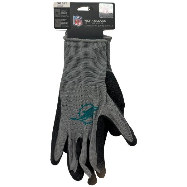 Miami Dolphins Gloves - Team GRIPPER Gloves - 12 Pair For $36.00 - Wholesale Miami Dolphins Products - Dolphins Merchandise 2